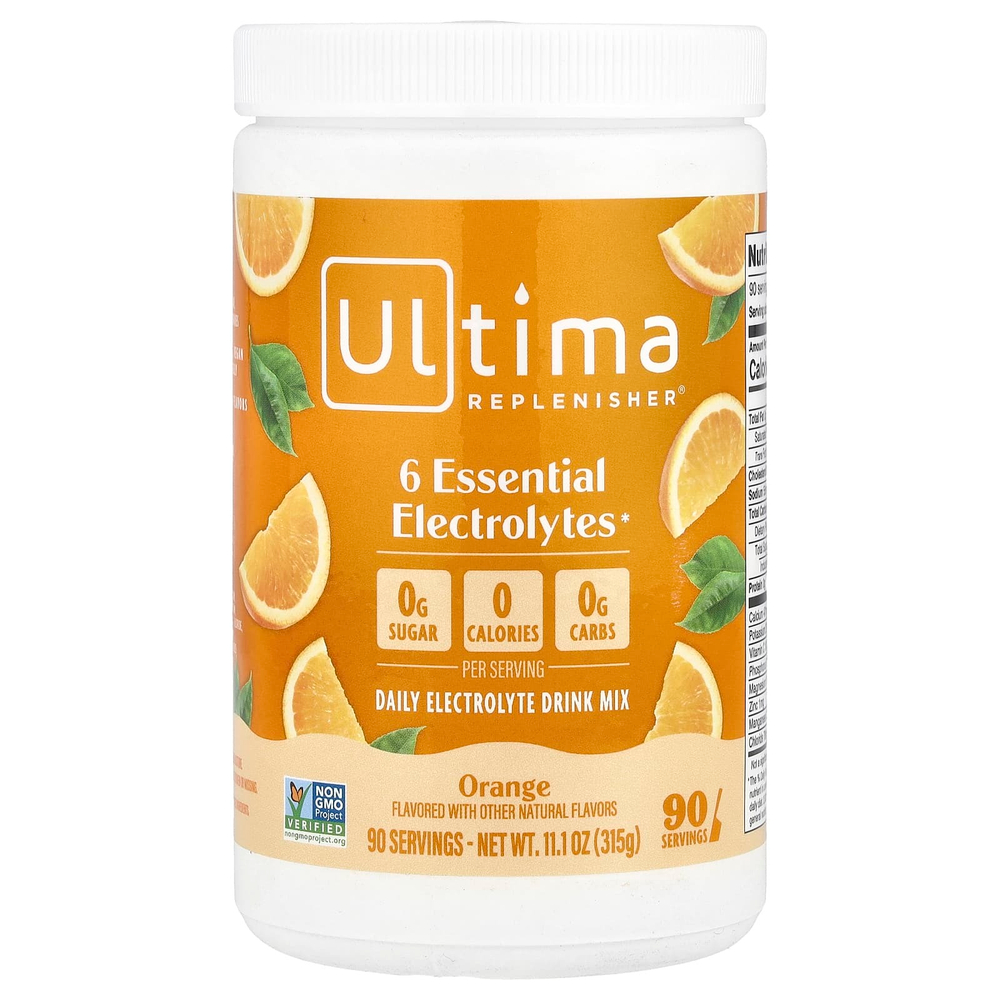 Ultima Replenisher, 6 Essential Electrolytes, ежедневная смесь для приготовления электролитов, апельсин, 315 г (11,1 унции)