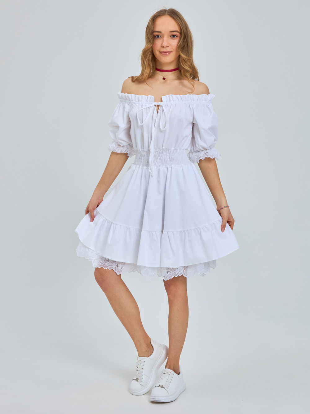 Сарафан летний однотонный для девочки белый