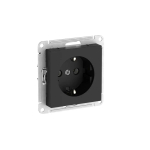 ATLASDESIGN РОЗЕТКА с заземлением без шторок, 16А, мех., быстрозажим. клем., КАРБОН