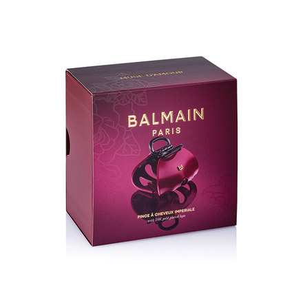 Balmain Hair Couture Заколка краб Императорская Бархатный Бургунди Pince à Cheveux Imperiale Velvet Burgundy