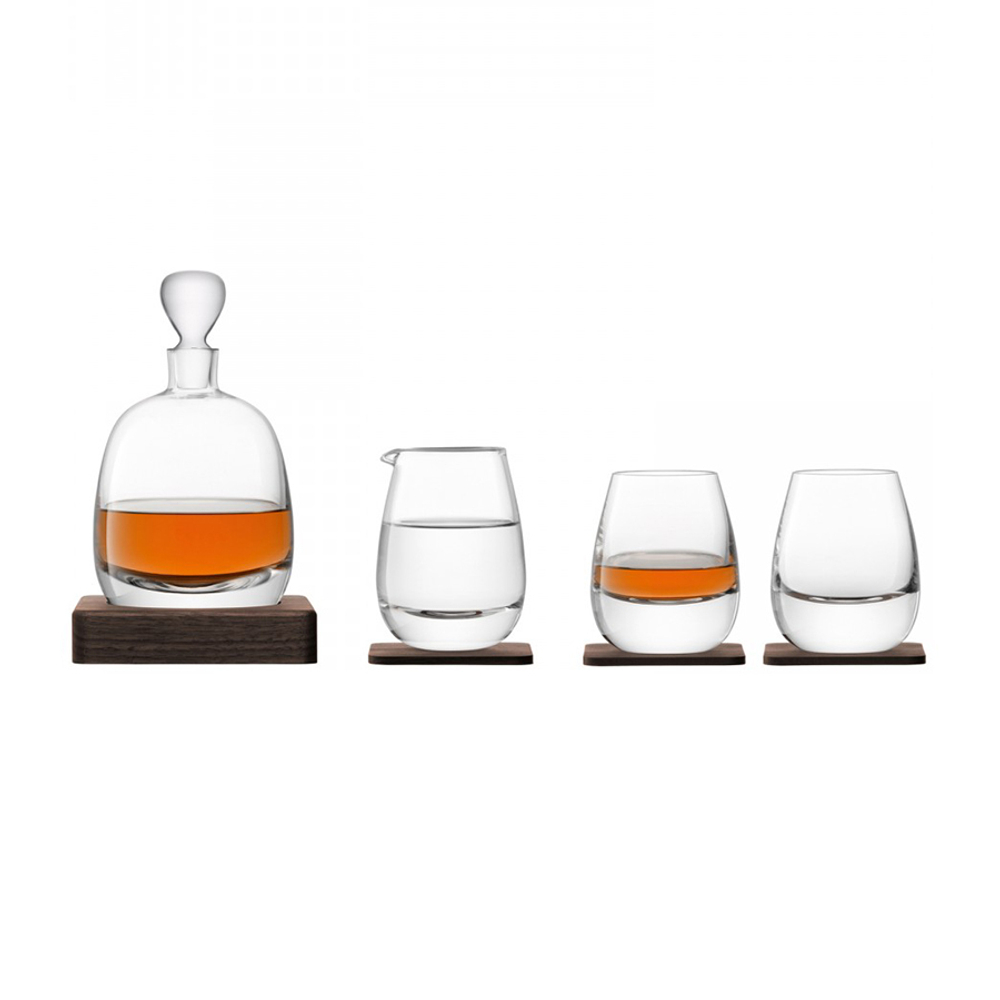 Набор для виски с деревянными подставками islay whisky, 4 пред.