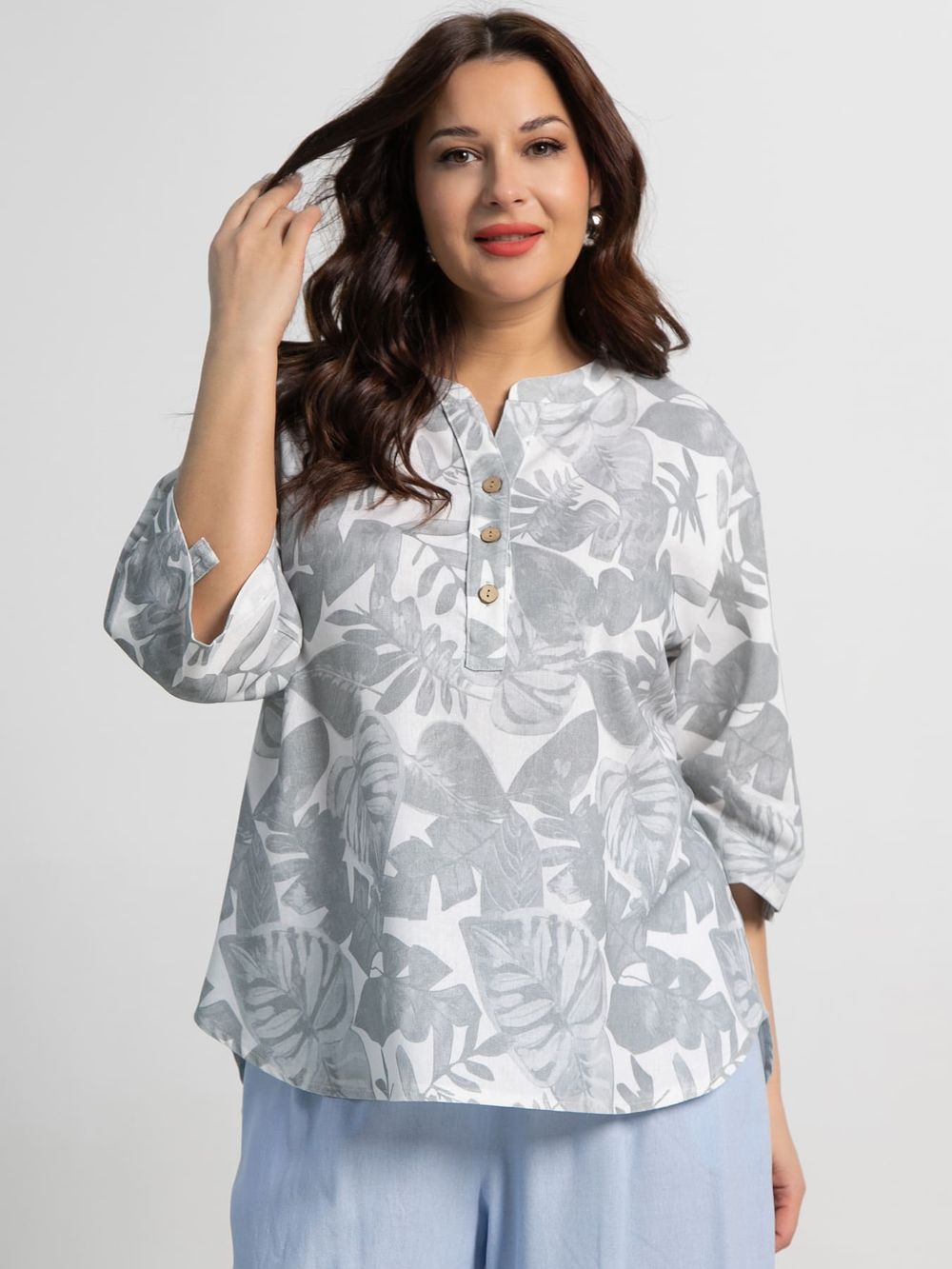 Блуза Блунди (бело-серая) Б15528-4М LT Collection