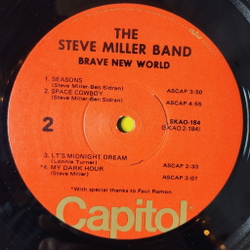 Винтажная виниловая пластинка LP The Steve Miller Band Brave New World (USA 1969)