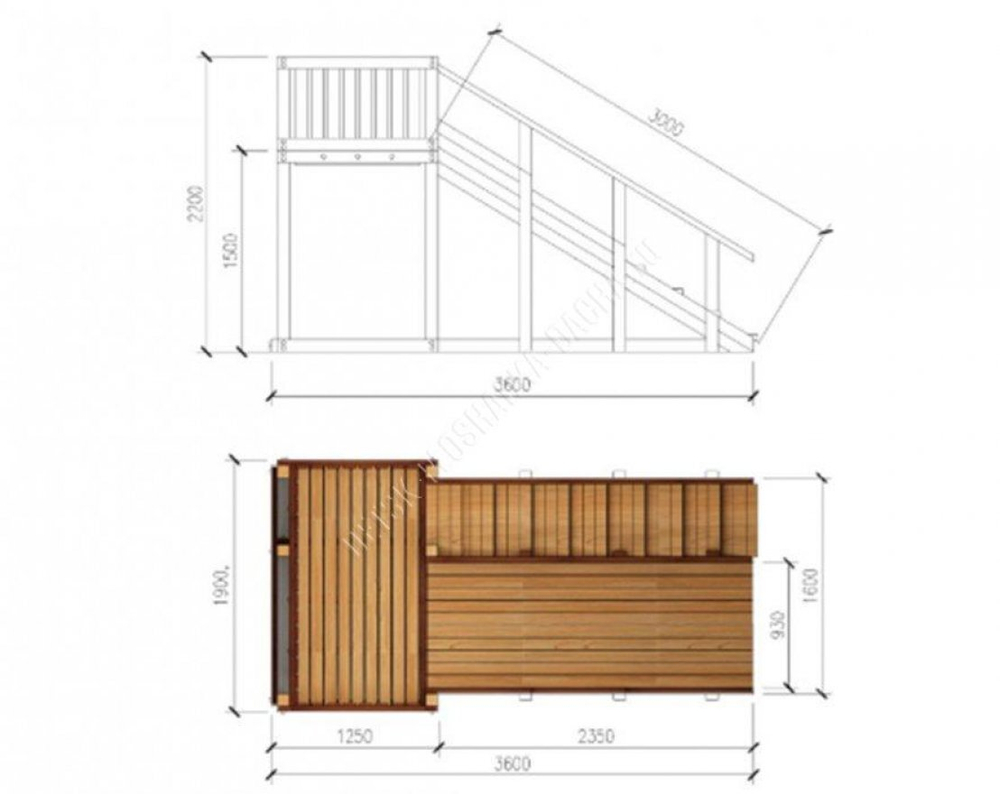 Зимняя горка TORUDA Север wood-3 (скат 3 м)