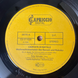 Винтажная виниловая пластинка LP Peter Schreier, Cappella Sagittariana, Dietrich Knothe, Cantate di Natale Weihnachtskantaten Des Barock Und Rokoko (Германия 1977)