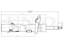 Амортизатор газовый передней подвески левый UNIO SAB-10264