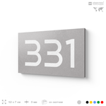 Номер на дверь 331, табличка на дверь для офиса, квартиры, кабинета, аудитории, склада, серая 120х70 мм, Айдентика Технолоджи