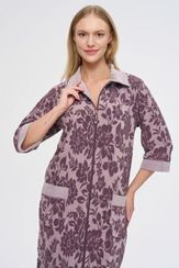 Халат женский велюровый на молнии 0505 фиолетовый NUSA