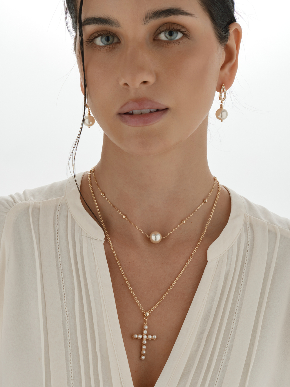 91003849 Серьги Selena Pearls