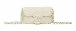 Поясная сумка Gucci с логотипом GG Marmont кремовый
