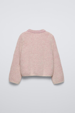 ZARA ТРИКОТАЖНЫЙ СВИТЕР, ПАСТЕЛЬНО-РОЗОВЫЙ