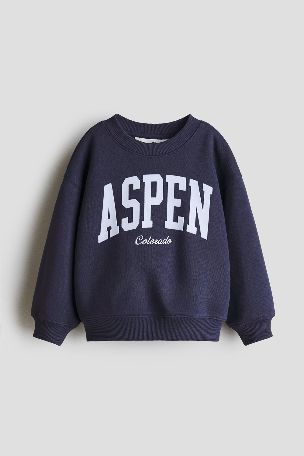 H&M Толстовка с круглым вырезом и принтом, синий