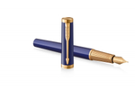 Перьевая ручка Parker "Ingenuity Blue GT" перо: F, цвет чернил: blue/black, в подарочной упаковке.