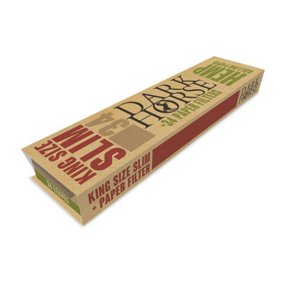 Бумага для самокруток Dark Horse King Size BRWN(Bio)+FTIP (Коричневая + Типсы) 34л.
