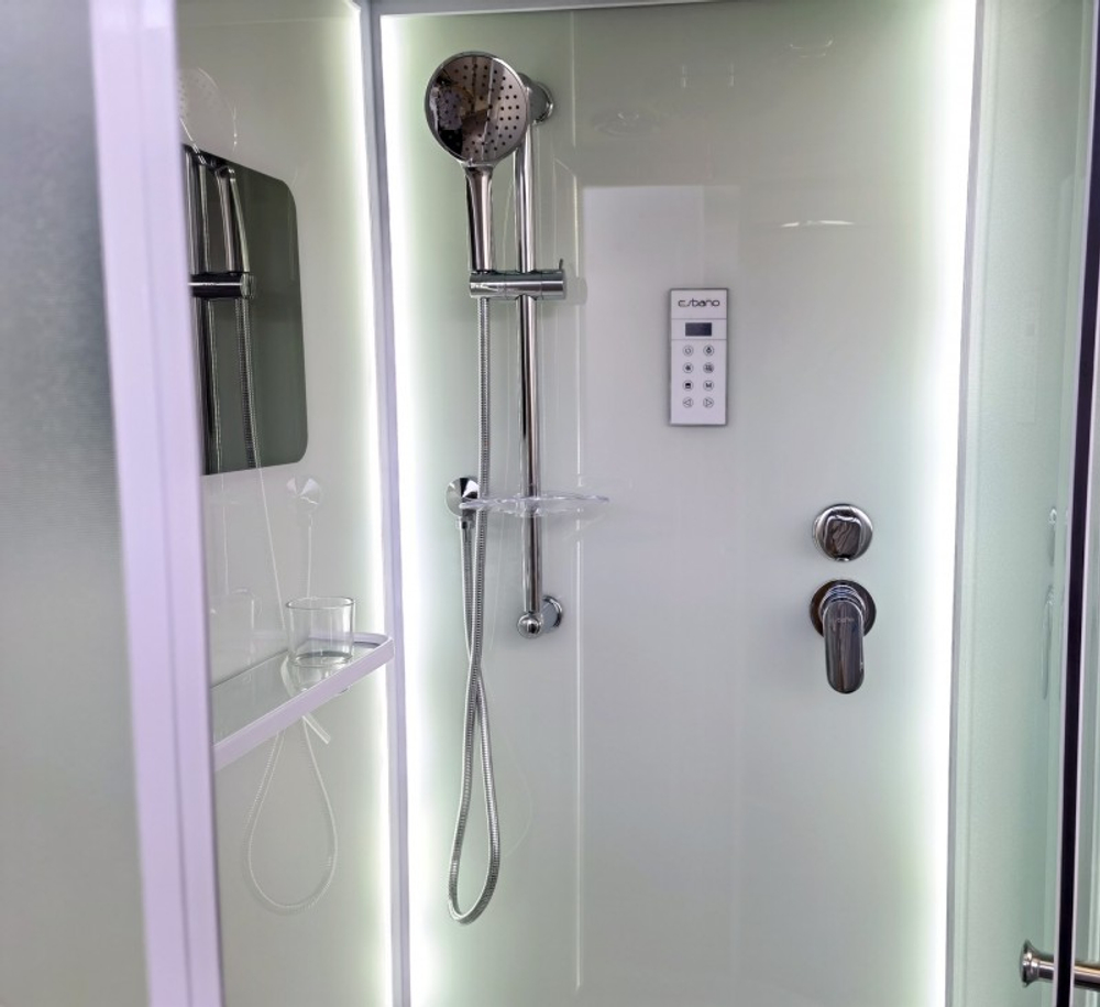 Душевая кабина Esbano (Эсбано) ES-L115CR R, с низким поддоном, с электрикой и LED освещением, 115х85х210