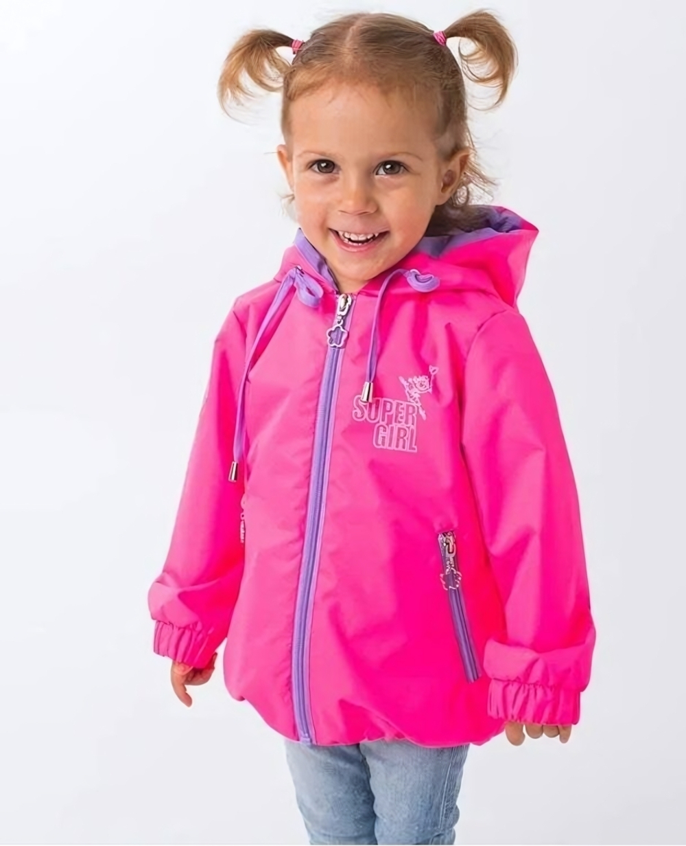 Ветровка для девочек "Ася" 80р. розовый неон