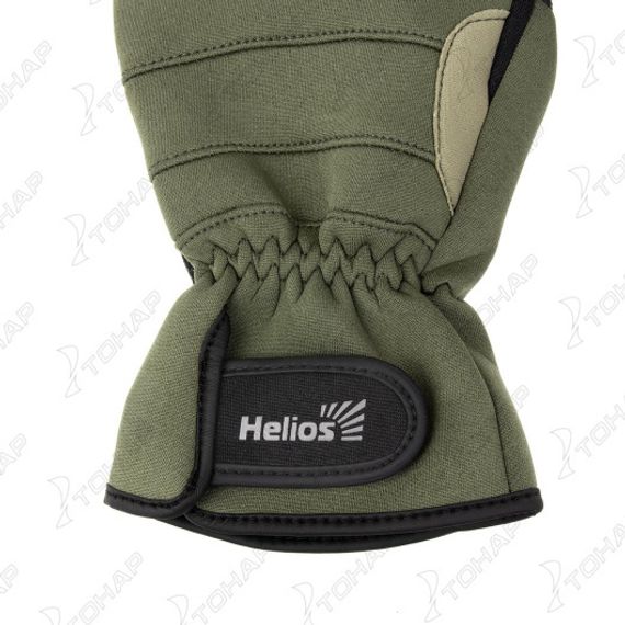 Перчатки Helios рыбацкие неопрен. на липучке Хаки р. M