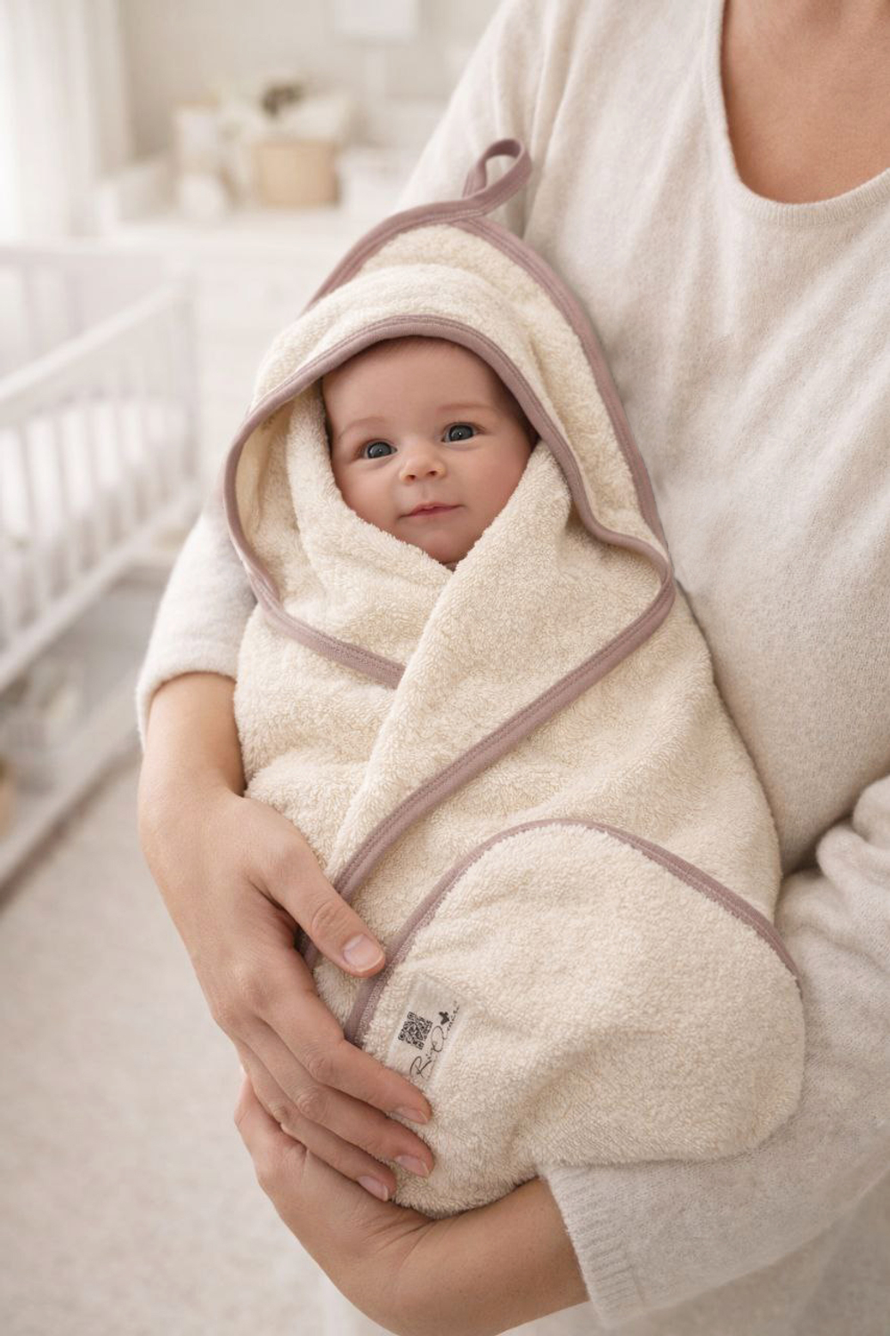 Махровая пеленка с уголком Кремовый