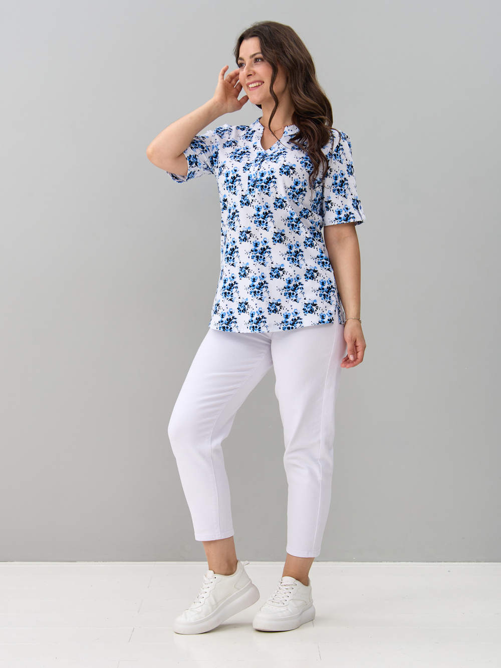 Блузка БЛ-122/гжель