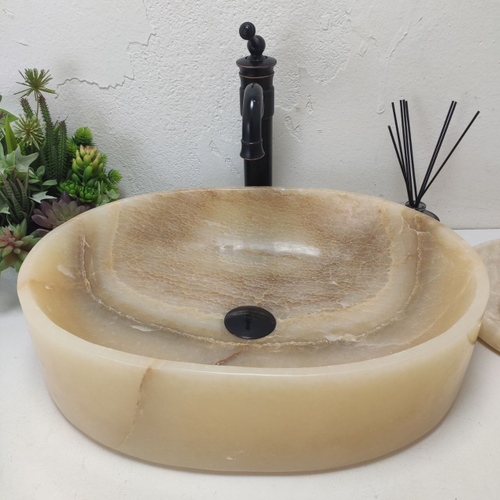 Раковина из оникса Oval Yellow OY-61587 (53*38*15)
