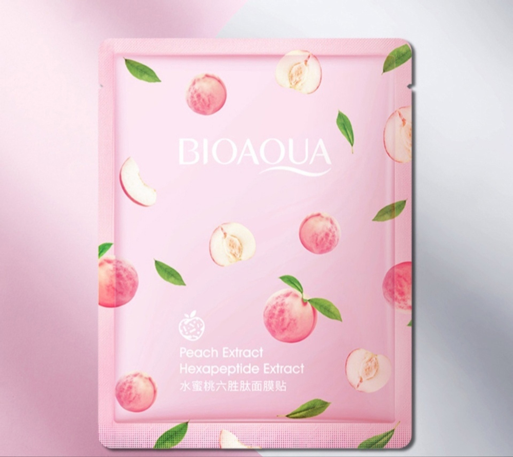 Тканевая маска с гексапептидом и экстрактом персика