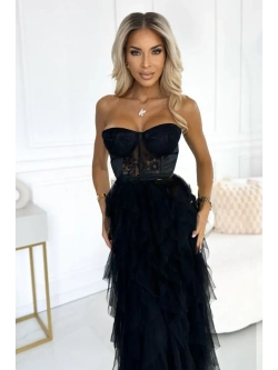 черное макси платье + plus size