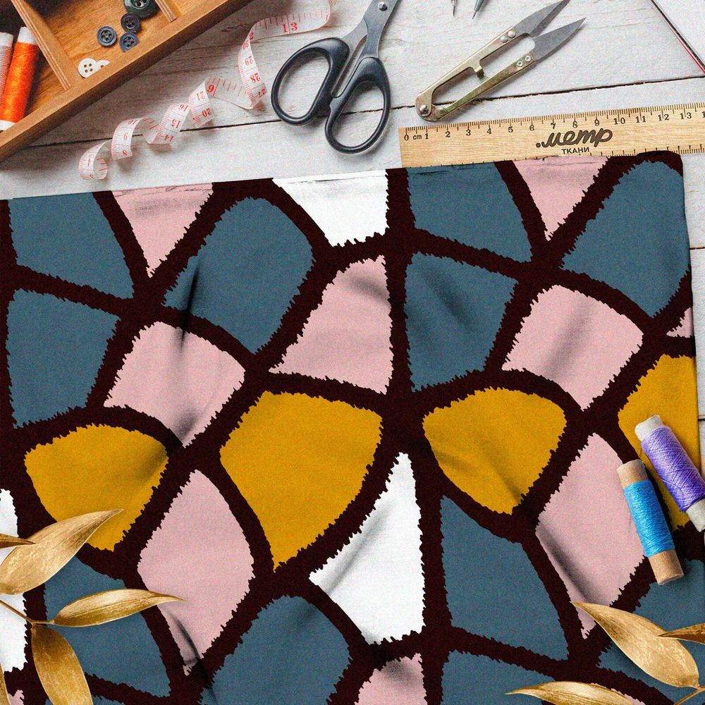 Ткань таффета ненасыщенный крупный витраж