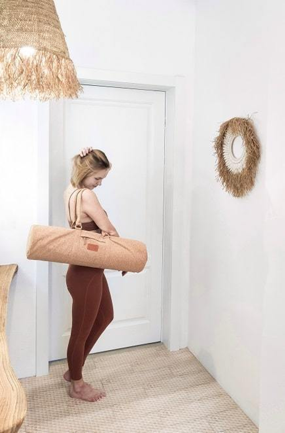Пробковая сумка для йоги коврика