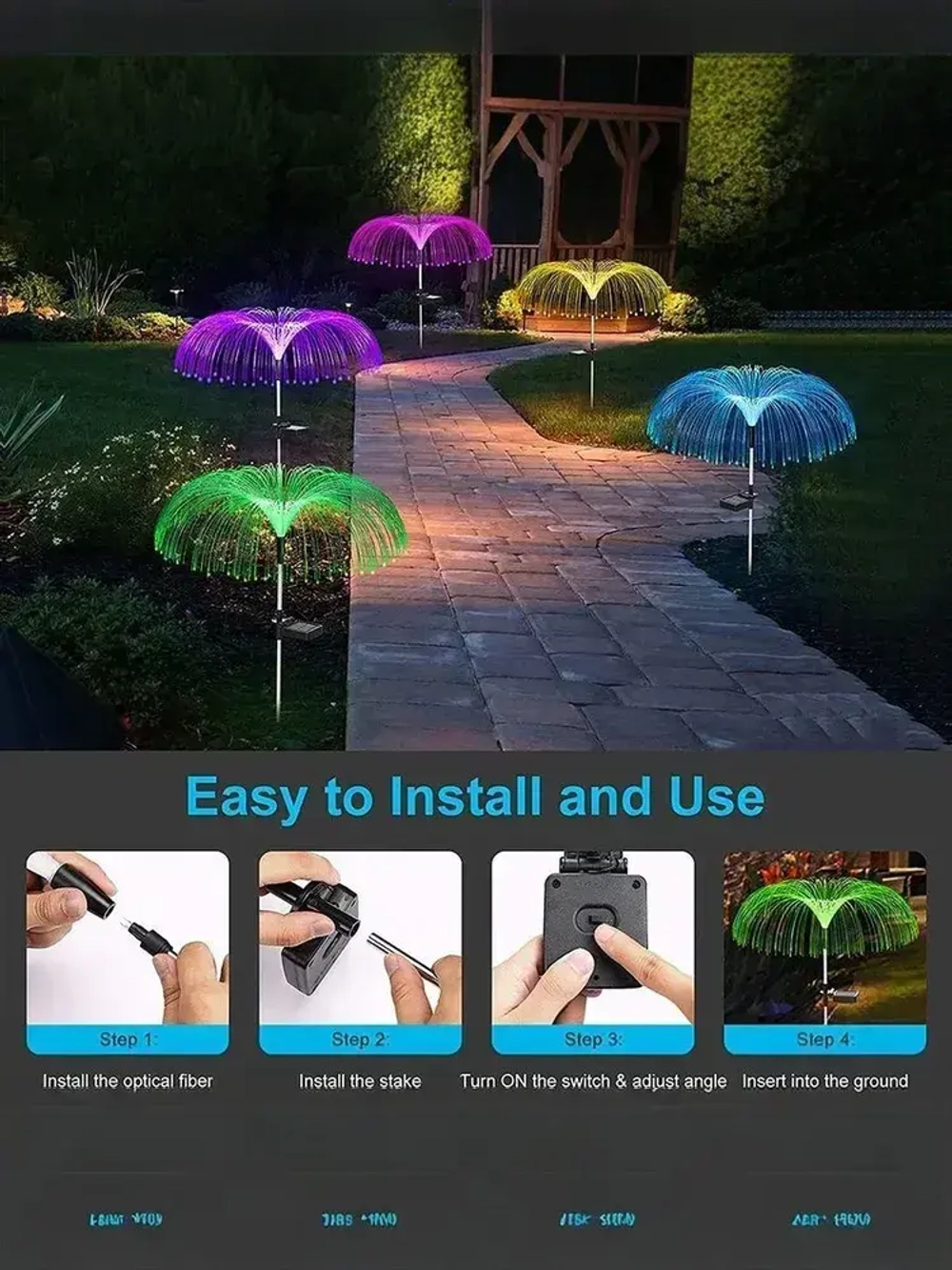 Светильник садовый на солнечной батарее уличный Медуза, 2 шт.