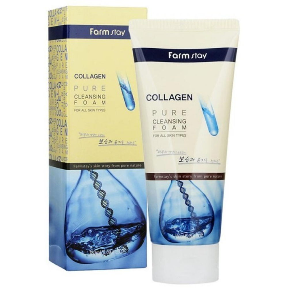 Пенка для умывания с коллагеном FarmStay Collagen Pure Cleansing Foam, 180мл.
