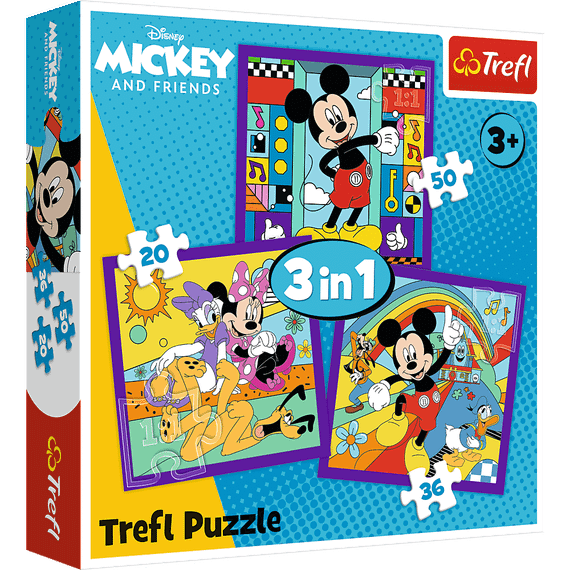Pazl / Пазлы / Puzzles - "3in1" - Mickey and his merry crew / Disney Mickey Mourse and Friends