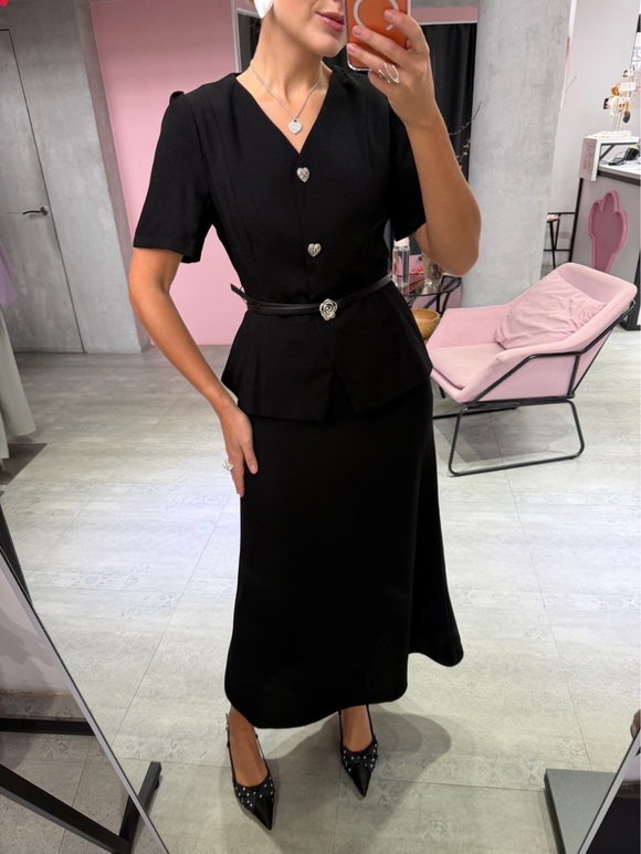 Твидовый костюм Жаклин черный