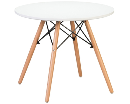 Стол журнальный DOBRIN SHELLEY, ножки светлый бук, цвет белый