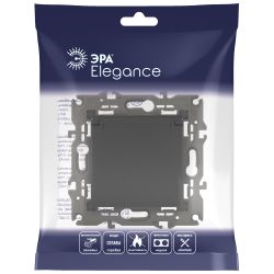 Розетка ЭРА Elegance 14-2103-05 с заземлением 2P+E Schuko со шторками с крышкой 16A-250В IP20 антрацит | Эра Elegance