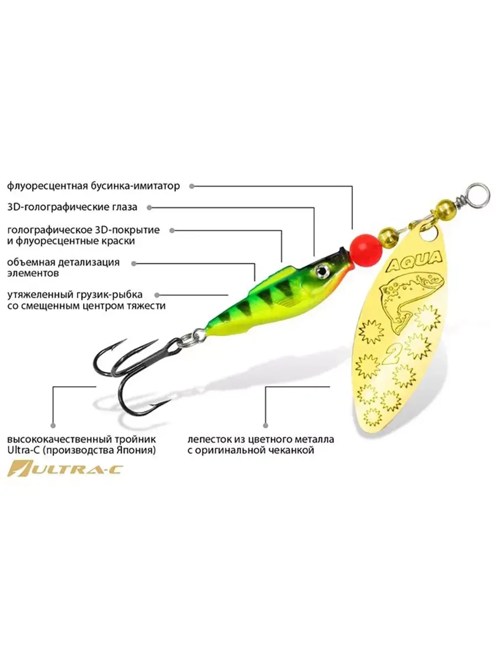 Блесна вертушка FISH LONG EXTRA-1 9,0g, 62 , 1 шт