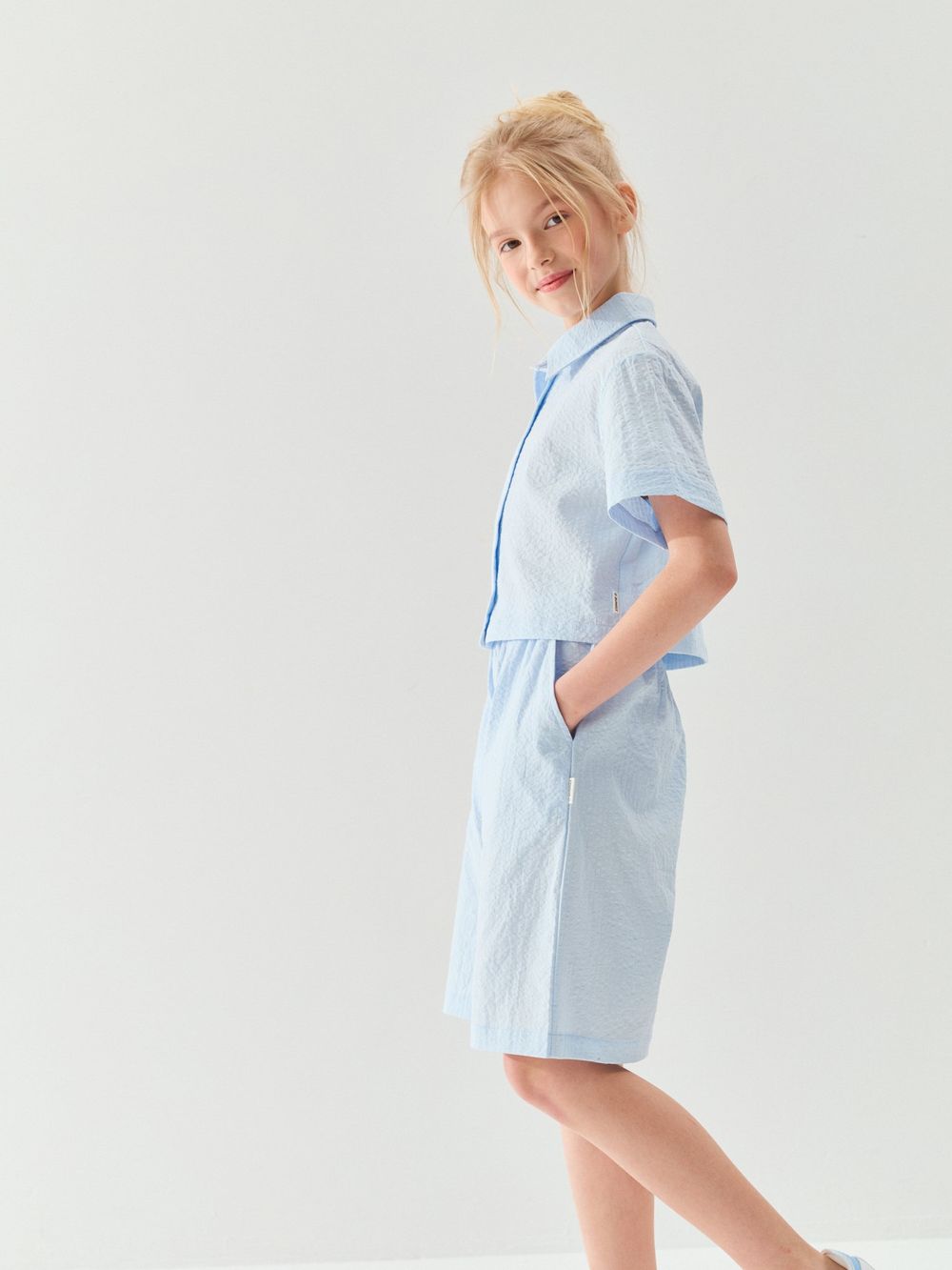 Рубашка хлопковая укороченная "Дымка" 7+