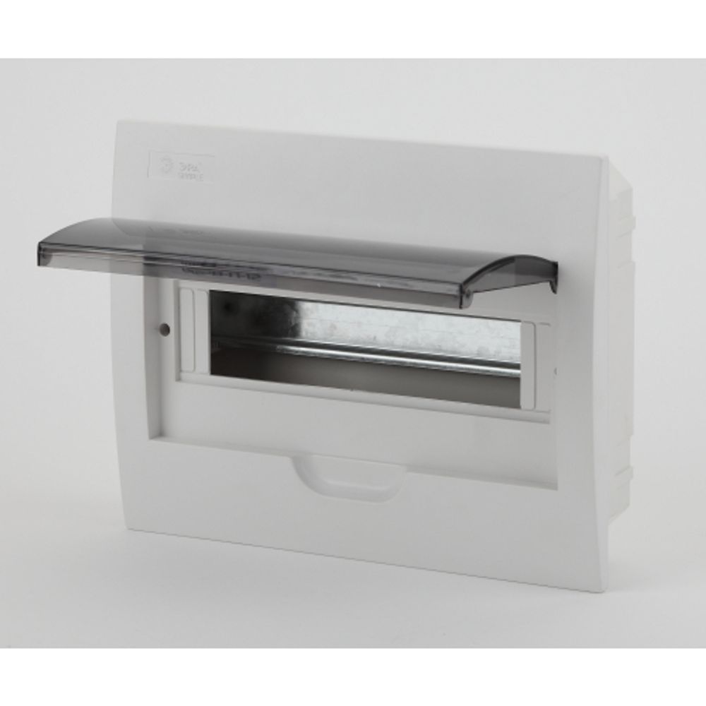 Корпус пластиковый встраиваемый ЭРА SIMPLE ЩРВ-П-12 IP41 без шин прозрачная крышка белый | Корпуса пластиковые