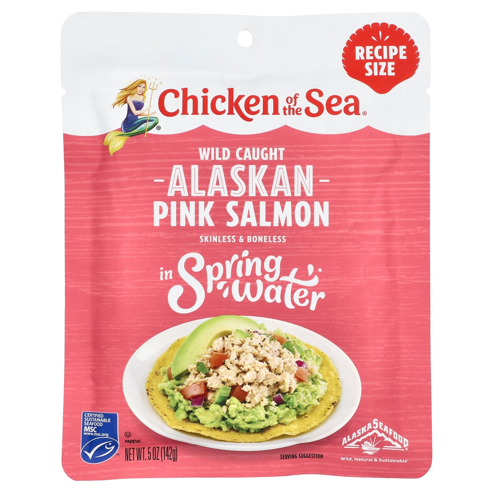 Chicken of the Sea, Дикий аляскинский лосось в родниковой воде, 142 г (5 унций)