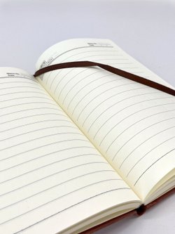 Блокнот 128 л А5 линейка мельница коричневый (7675-2)