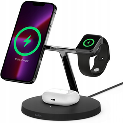 Беспроводное зарядное устройство Belkin BOOST Charge 3-в-1 Charging Stand 15 Вт (WIZ017vfBK, WIZ009myBK)