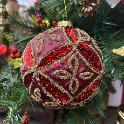 Шар узоры красный [Арт.98722]