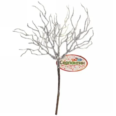 Ветка декоративная «Метелица» 28 см, Серебро