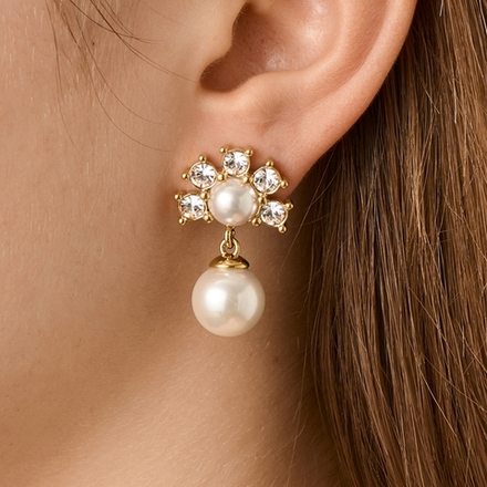 Серьги Dyrberg Kern VERONICA SG CRYSTAL /WHITE PEARL 450109