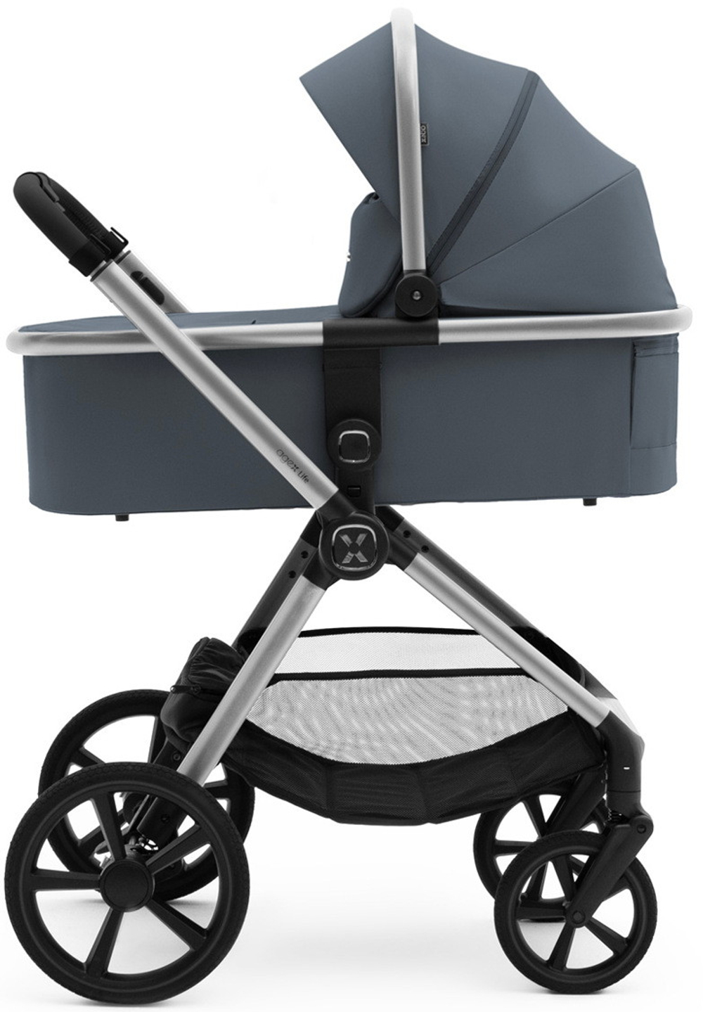 Коляска Agex Life 3 в 1 хромированная рама с автокреслом i-Team ATG080 Grey ALG590 Chrome Grey (Серый)