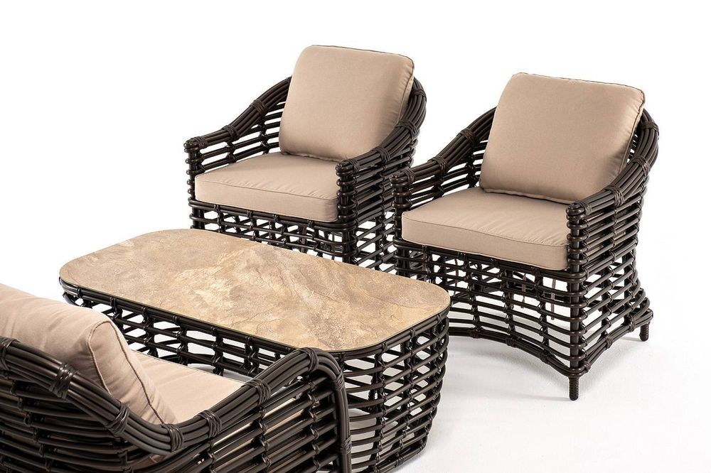 "Ницца" лаунж-зона из искусственного ротанга, цвет бронзовый