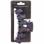 Заколка - краб для волос «AKS - VIENTO», микс 6 цветов, зиг-заг, 11*3см