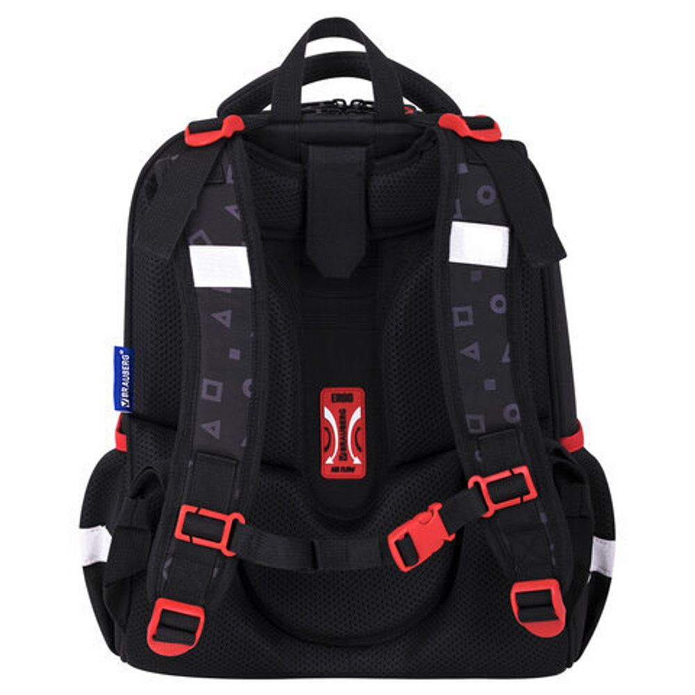 Ранец BRAUBERG LUMINOUS, 2 отделения, с брелоком, "Danger", СВЕТЯЩИЙСЯ РИСУНОК, 38х29х16 см, 272069