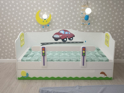 Детская одноярусная кровать Тачки Лайт арт 1060-170ПК Фабрика Дубок