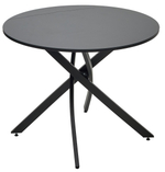 Стол М-City DISAUR Дарио D100 Черный, стекло, Черный каркас