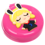 Расческа массажная детская складная «Barbariska», с зеркалом, Маргоша, разноцветные зубчики, цвет ярко - розовый, d-7см